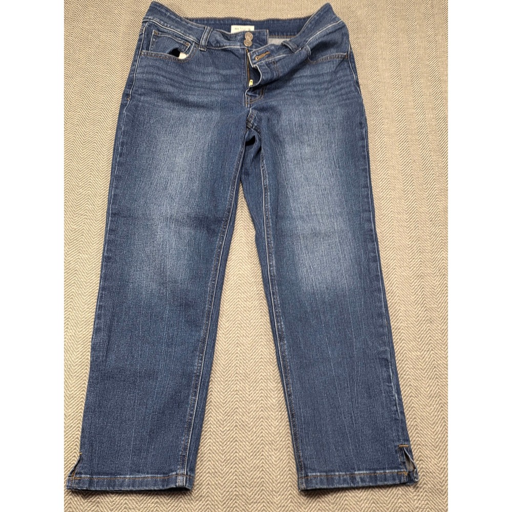 M Jeans by Maurices Mid Rise Slim Straight Ankle Jeans Size 10 Blue Denim